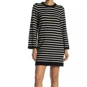 Madewell Button Sleeve Knit Long Sleeve striped Dress size XS